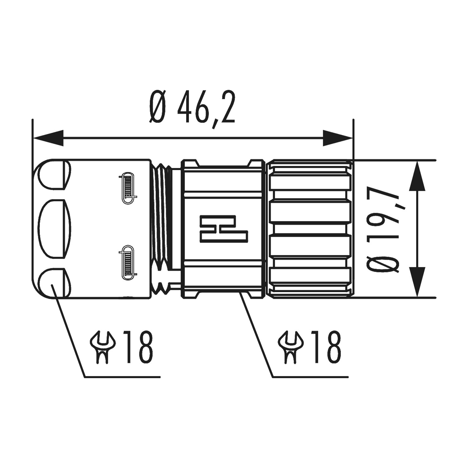 7810400000 Hummel M16 Kabelsteckverbinder gerade Kabelabgang gerade, Klemmbereich 5,0mm - 9,0mm Farbe silber