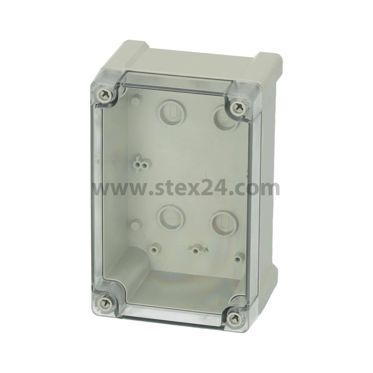 FIBOX Gehäuse mit Dichtung und Deckel, Serie: TEMPO ohne metrischen Vorprägungen, Werkstoff Gehäuse Polycarbonat (PC) Maße L/B/H 187,0mmx122,0mmx90,0mm
