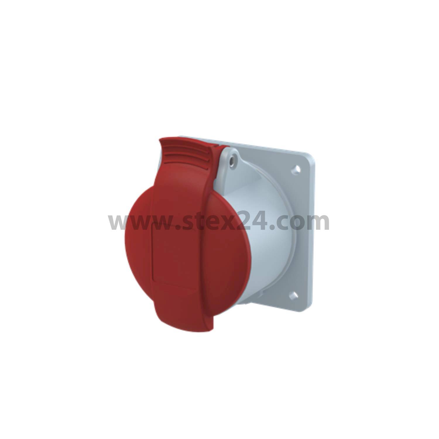 2CMA193187R1000 Amphenol 16 Ampere CEE Einbausteckdose 5-polig (3P+N+PE) Buchse, Kodierung 6h rot 200/346V bis 240/415V Frequenz 50 und 60Hz