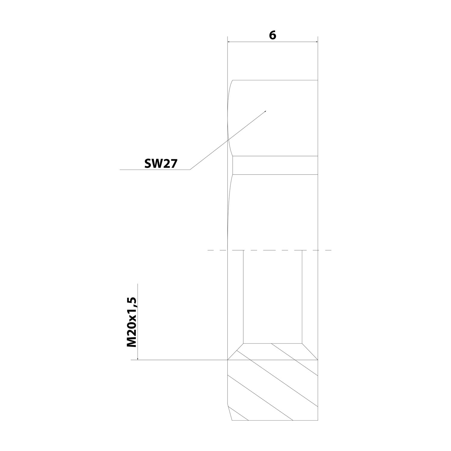 10062714 WISKA Locknut M20x1.5 GPA-M20 Hexagon Polyamide (PA) Colour silver grey RAL 7001