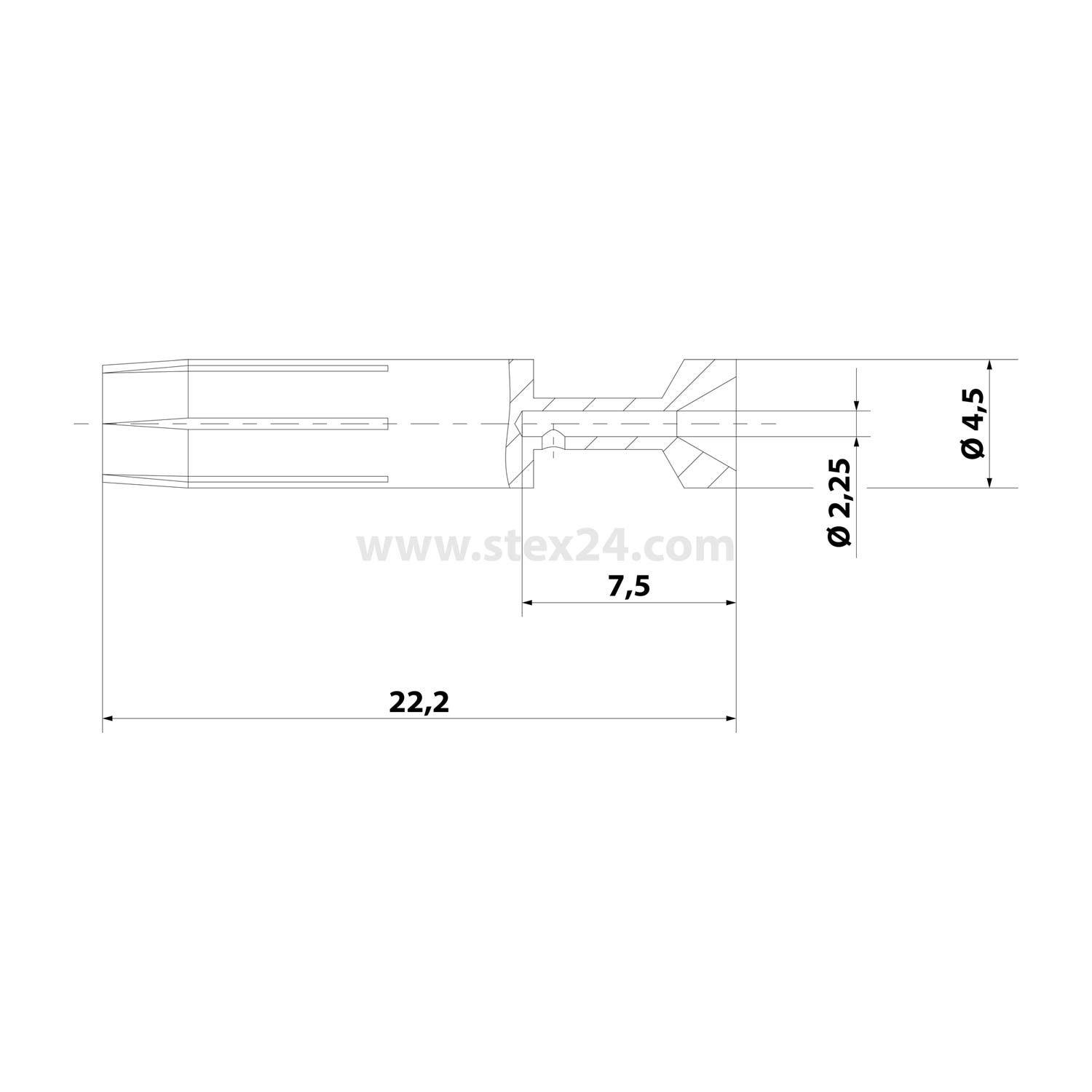 09332006223 Harting E-HMC crimp contact Contact socket (F) 2.5 mm² AWG14 gold, 1 unit Material Copper alloy