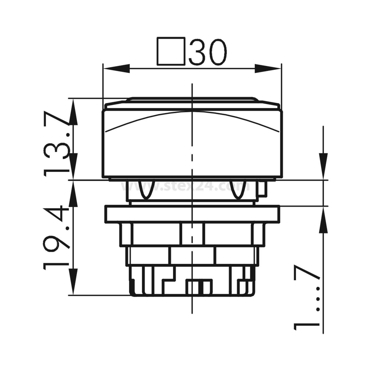 QRTM Georg Schlegel Bouton-poussoir à membrane éclairée, carré, QUARTEX-R Course 6,0 mm