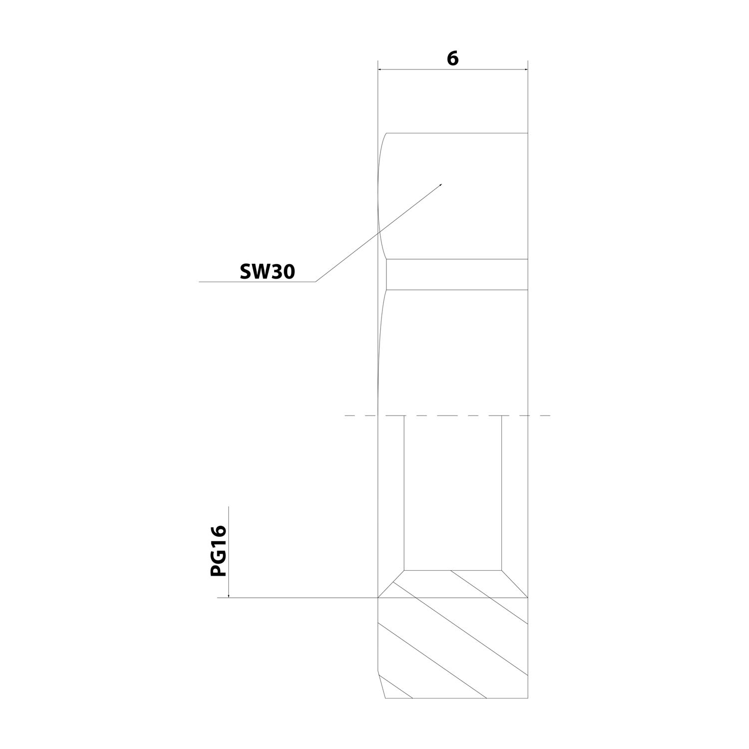 10060684 WISKA Locknut PG16x1.41 GPA-16 Hexagon Polyamide (PA) Colour deep black RAL 9005