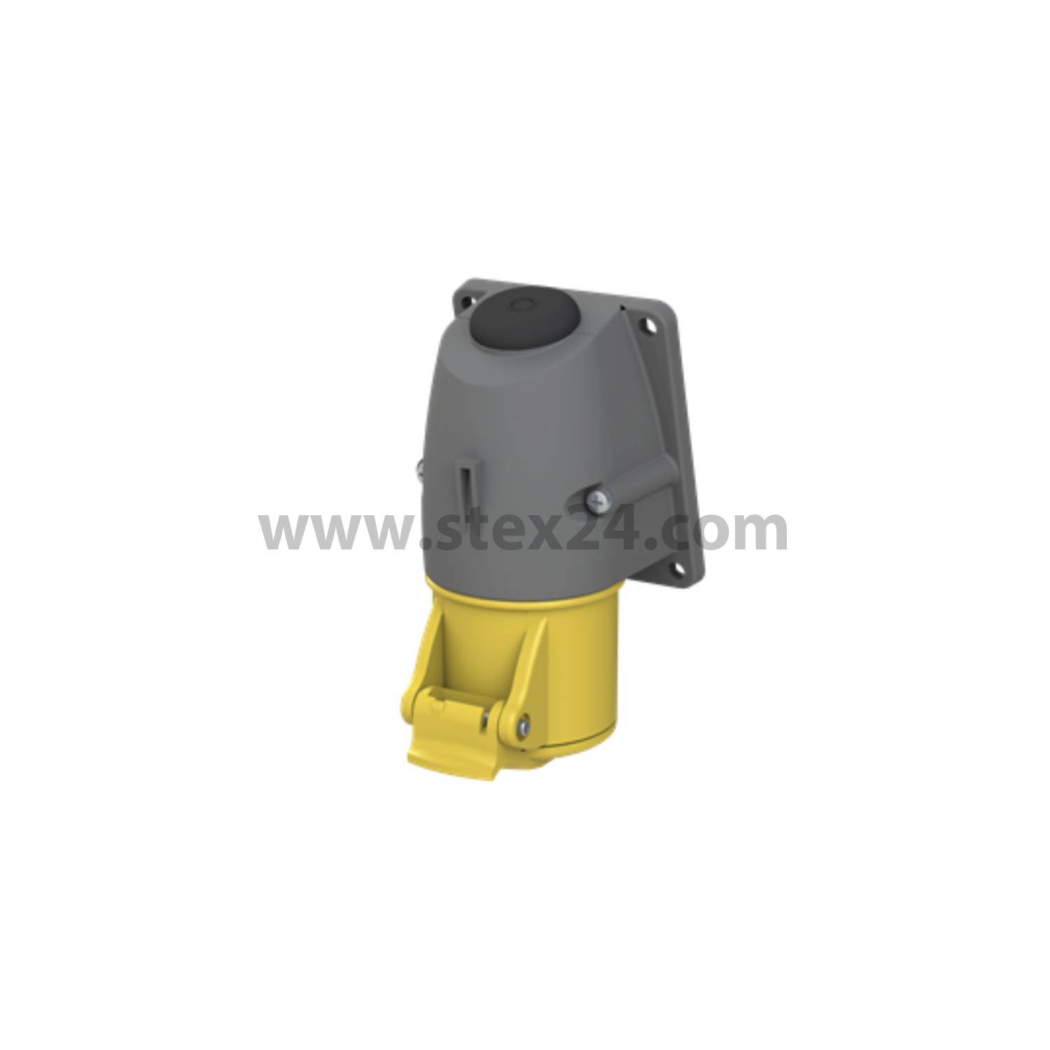 2CMA193097R1000 Amphenol 16 Ampere CEE Wandsteckdose 3-polig (2P+PE) Buchse, Kodierung 4h gelb 100/130V Frequenz 50 und 60Hz
