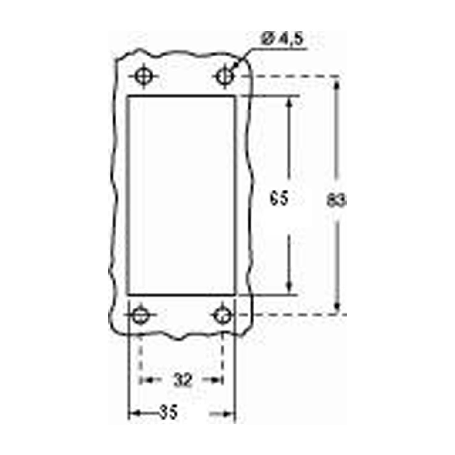 Grommet housing, high, taille 77.27, LS type aluminium, 4 bolts, 1xM32 straight, without spigot