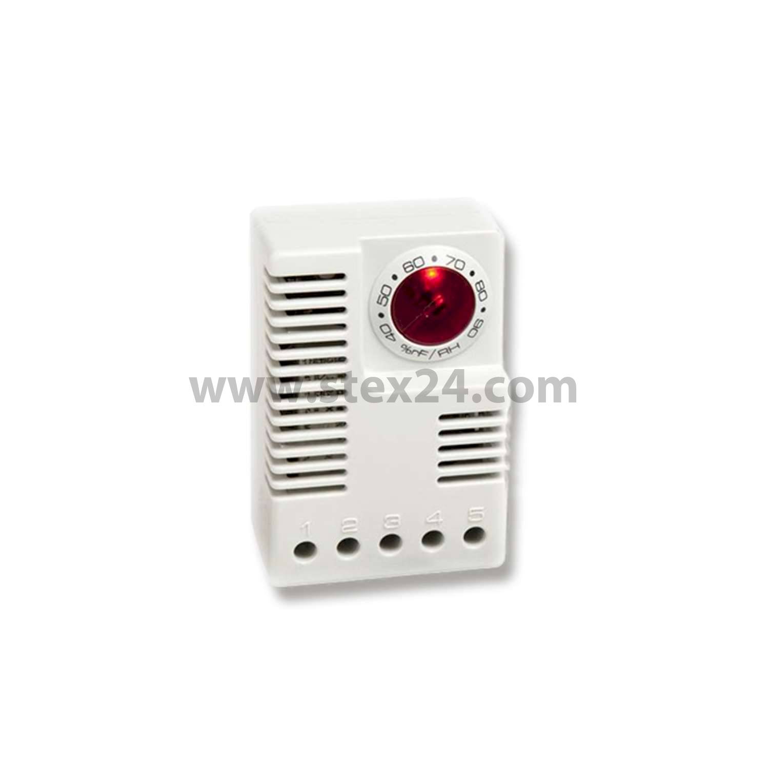 Elektronischer Hygrostat, Serie: EFR 012, Maße L/B/H 64,5mmx42,0mmx38,0mm Einstellbereich 40 - 90 % r.F., 230V AC Snap-In (TS35)