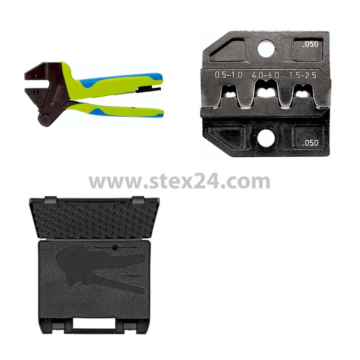 Rennsteig Werkzeuge GmbH Crimping pliers PEW12 in plastic case for Spade terminals straight Cross-section 0.5 mm² - 6 mm²