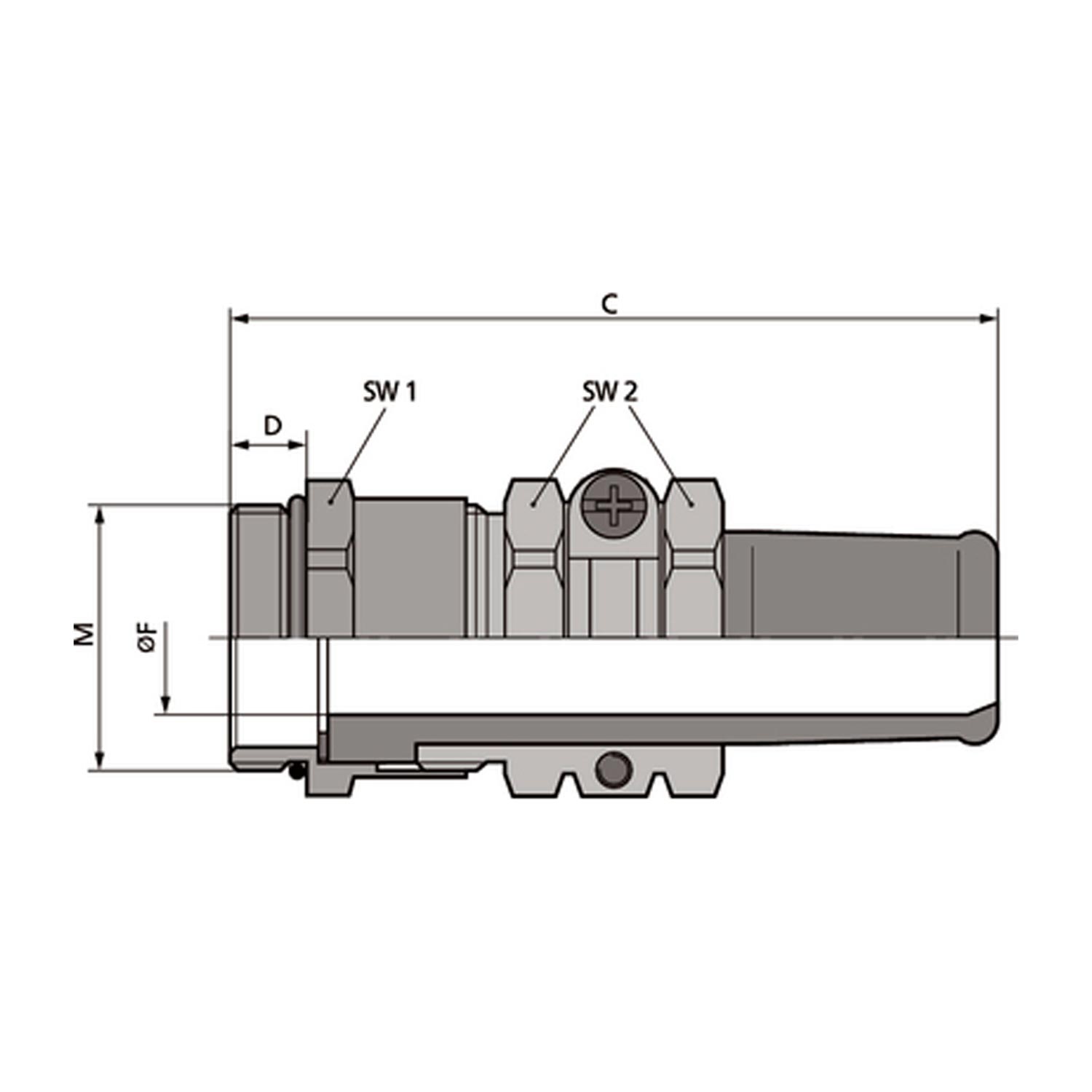 52105860 LAPP-SKINDICHT Screw connection with bending protection M20x1.5 Brass (CuZn) nickel-plated Thread length 6.0 mm