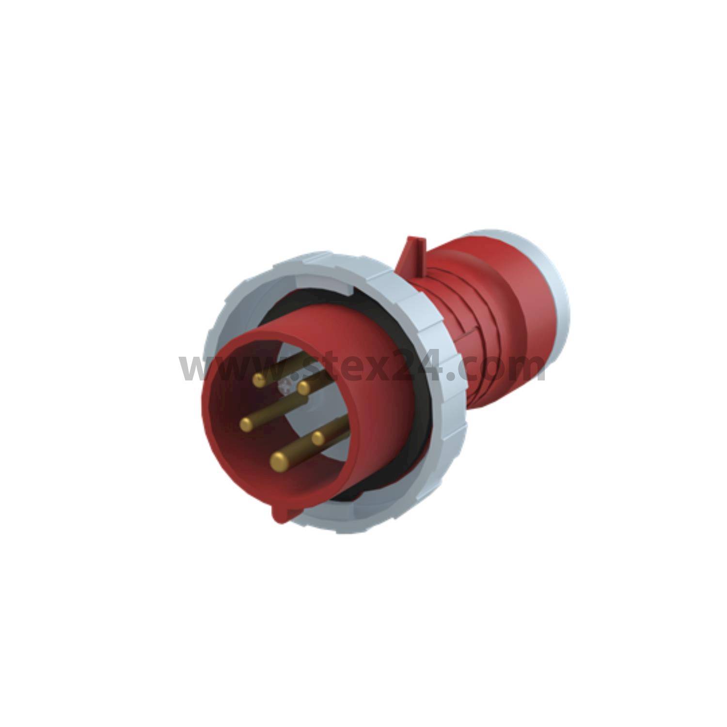2CMA166494R1000 Amphenol 16 Ampere CEE Steckverbinder 5-polig (3P+N+PE) Stift, Kodierung 6h rot 200/346V bis 240/415V Frequenz 50 und 60Hz