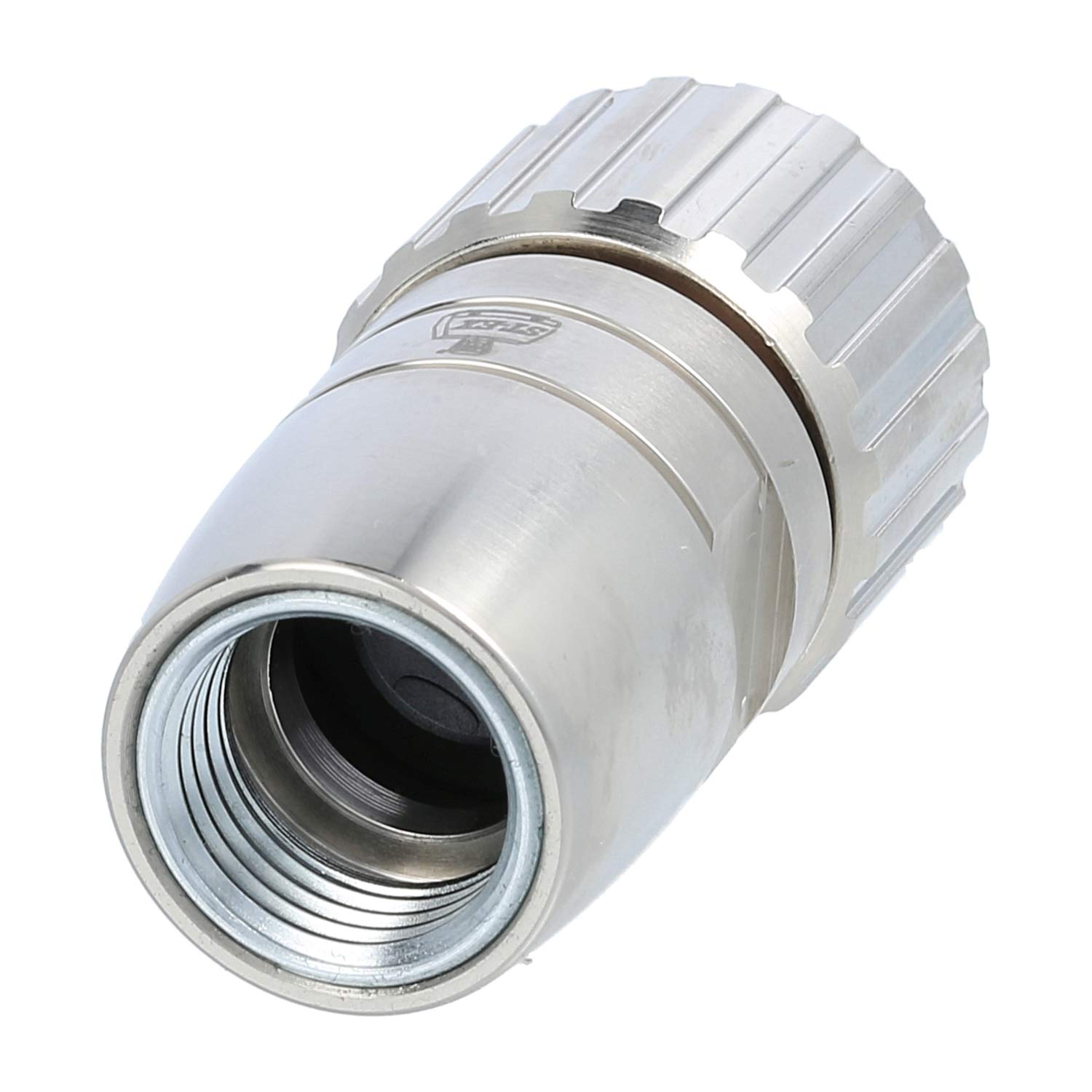 M23 RC Cable connector straight Pin / Socket Cable outlet straight M16x1.5, Clamping range 4.5 mm - 9.0 mm Colour silver