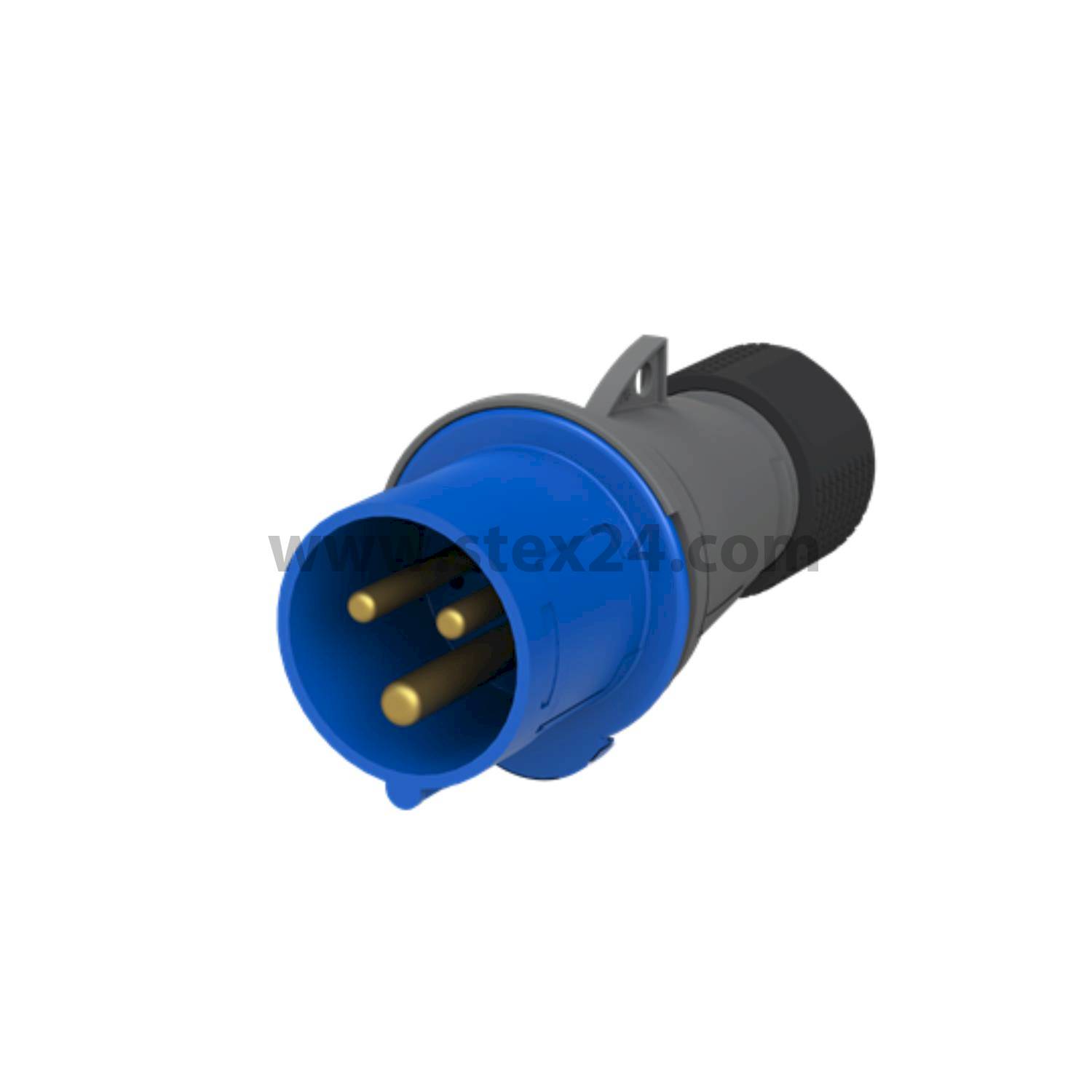 2CMA101947R1000 Amphenol 16 ampere CEE plug connector 3-pole (2P+PE) Pin, Coding 6h blue 200/250V Frequency 50 and 60Hz