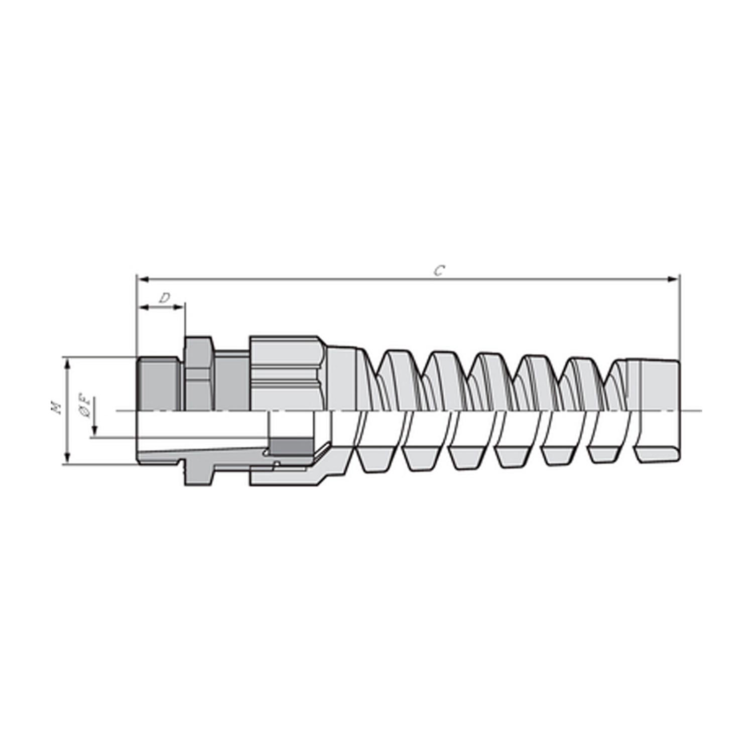 53017830 LAPP-SKINTOP Screw connection with bending protection M20x1.5 long Polyamide (PA) Thread length 13.0 mm