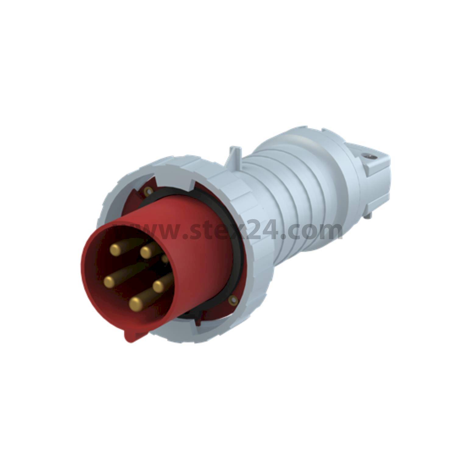 2CMA166798R1000 Amphenol 63 ampères Connecteurs CEE 5 pôles (3P+N+PE) Mâle, Codage 6h rouge 200/346 V jusqu’à 240/415 V Fréquence 50 et 60 Hz