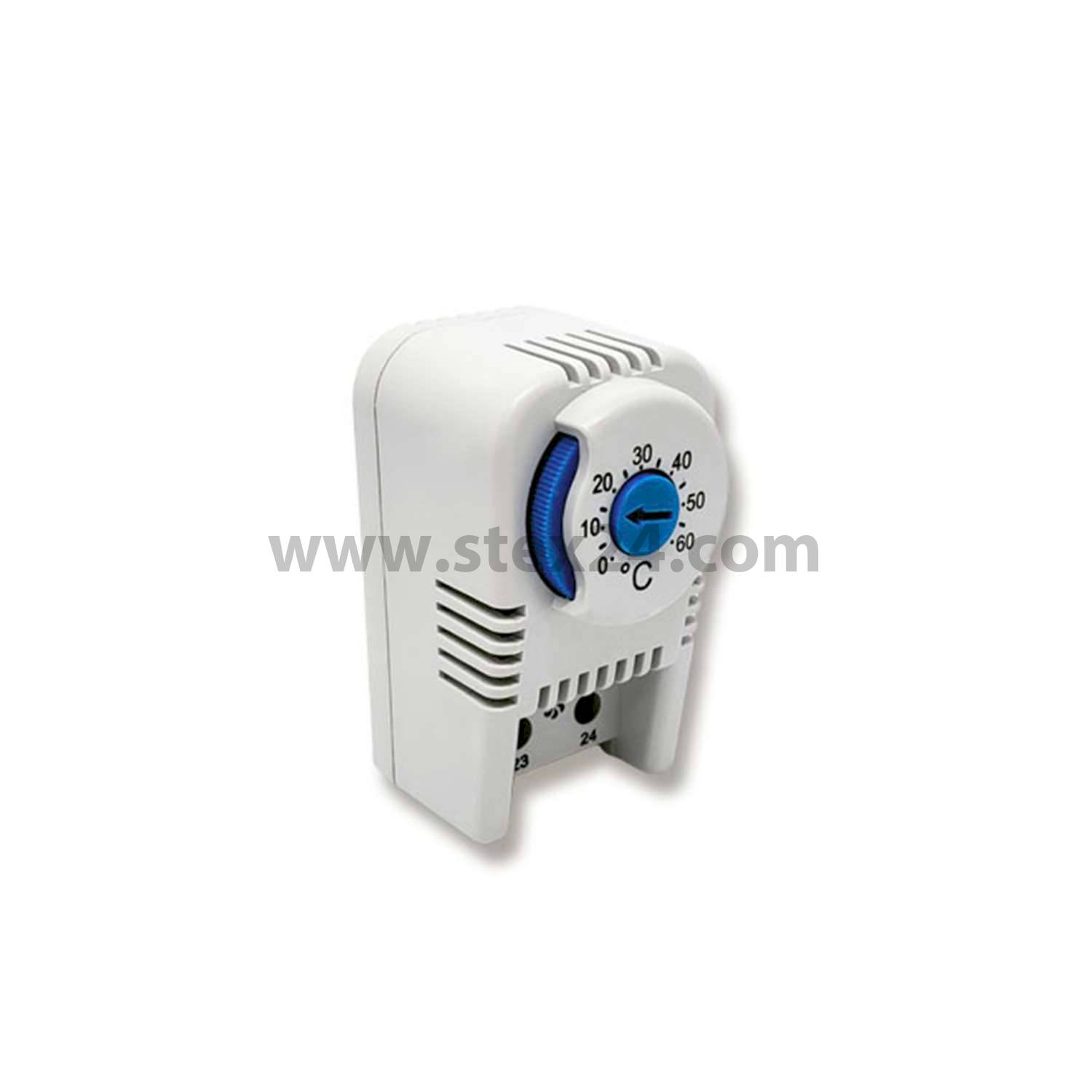 Thermostat, Serie: THS 1041, Maße L/B/H 61,0mmx34,0mmx48,0mm mit Schließer für Lüftersteuerung, Einstellbereich 0°C bis 60°C, 120V - 250V AC Snap-In (TS35)