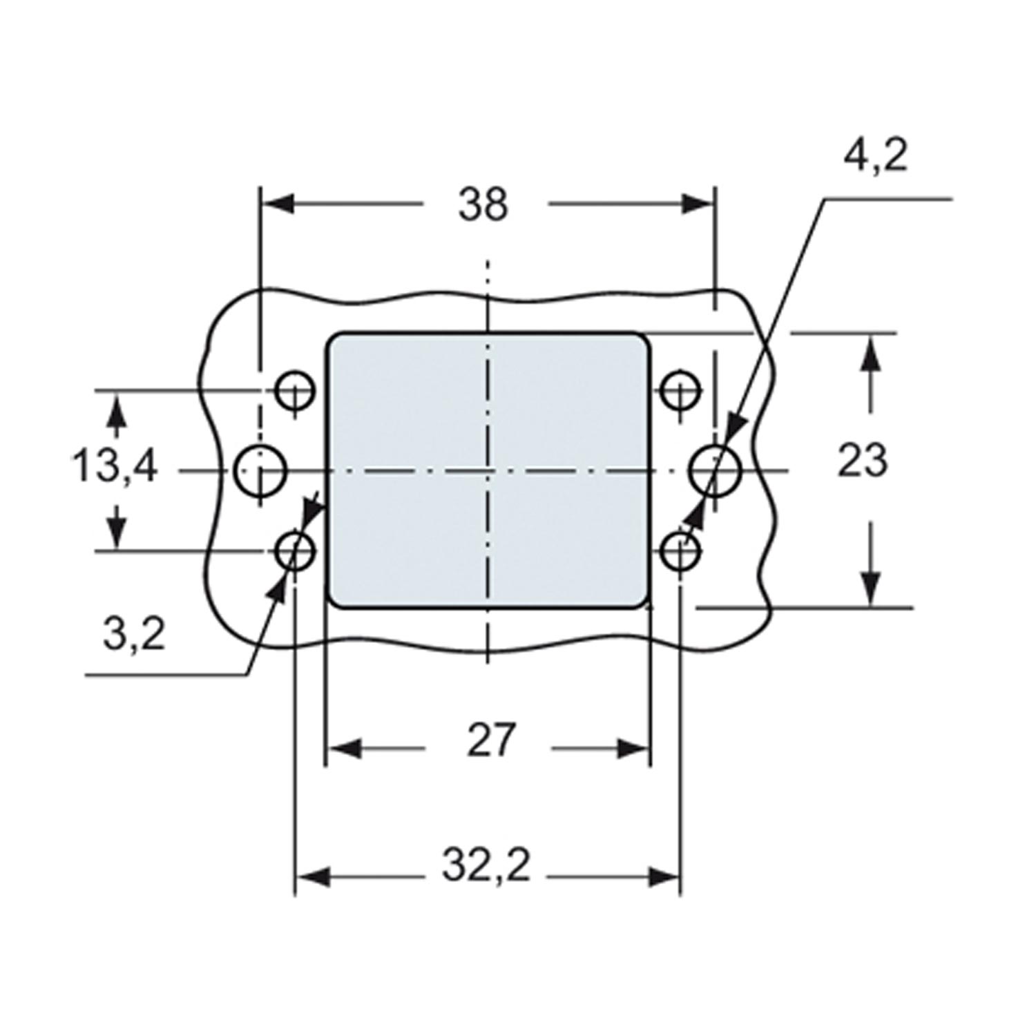 Surface-mounted housing, angled, taille 32.13, plastique, 1 bracket, 1xPG21 on the side