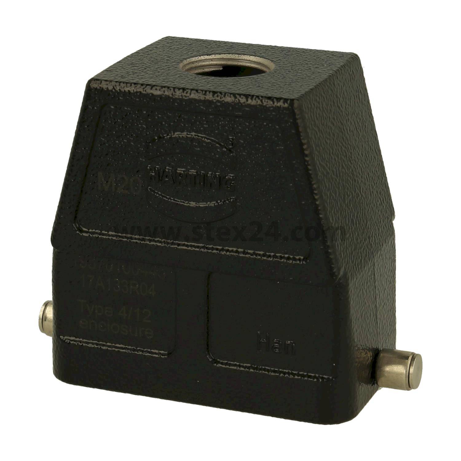 19370100445 Harting Han 10B M Hood high, 1xM20 straight cable outlet, for 1 levers (on the lower part)