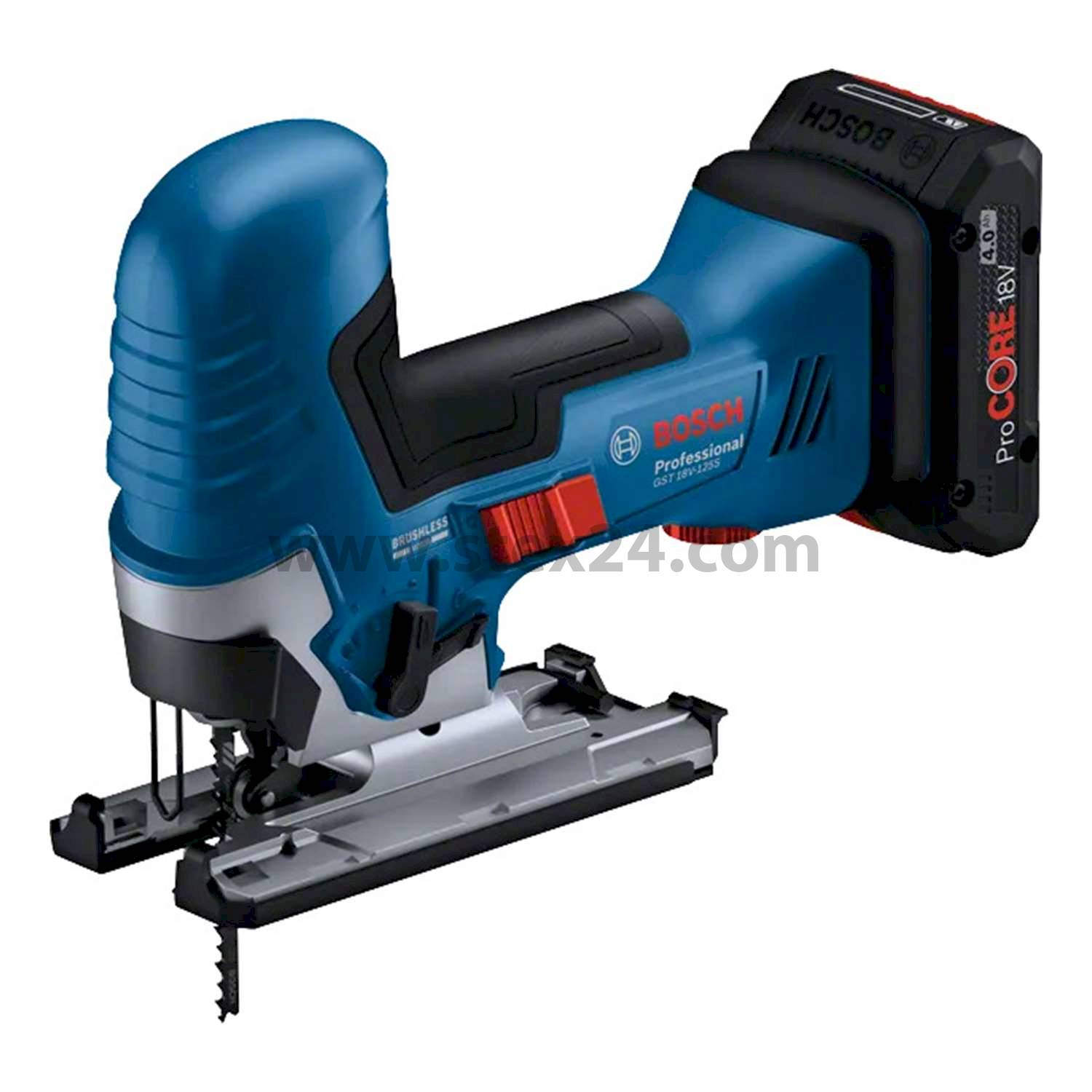 BOSCH Bosch battery jigsaw, GST 18V-125 S Stroke height 26.0 mm incl. without battery Battery voltage 18V Storage method System case
