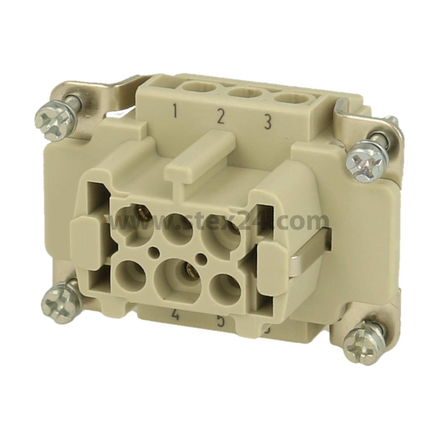 09360062701 Harting Han 6Ex Insert femelle (F) Connexion à vis, 6-à pôles+PE 90 V, 16A