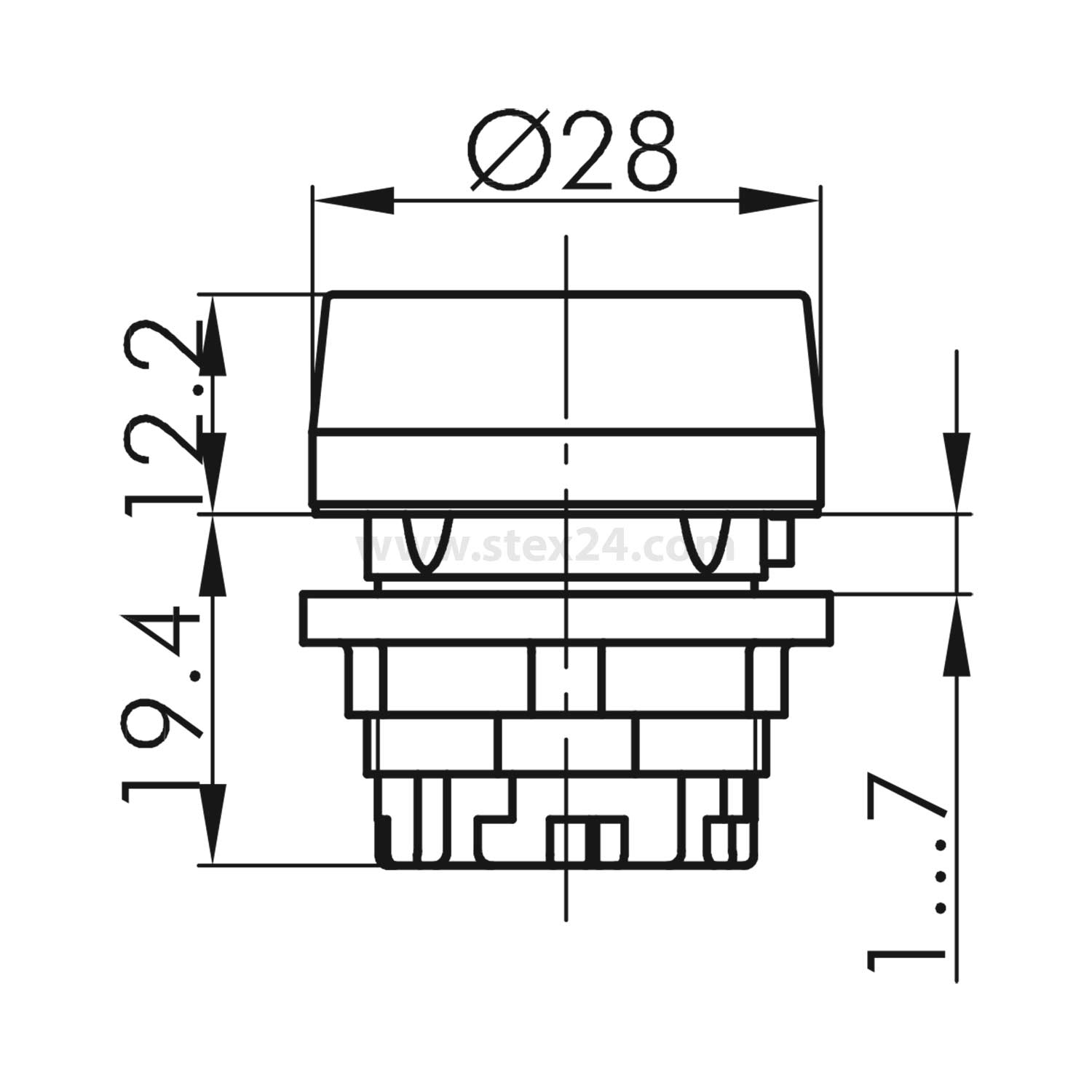 RT Georg Schlegel Bouton-poussoir éclairée, circulaire, RONDEX Course 6,0 mm
