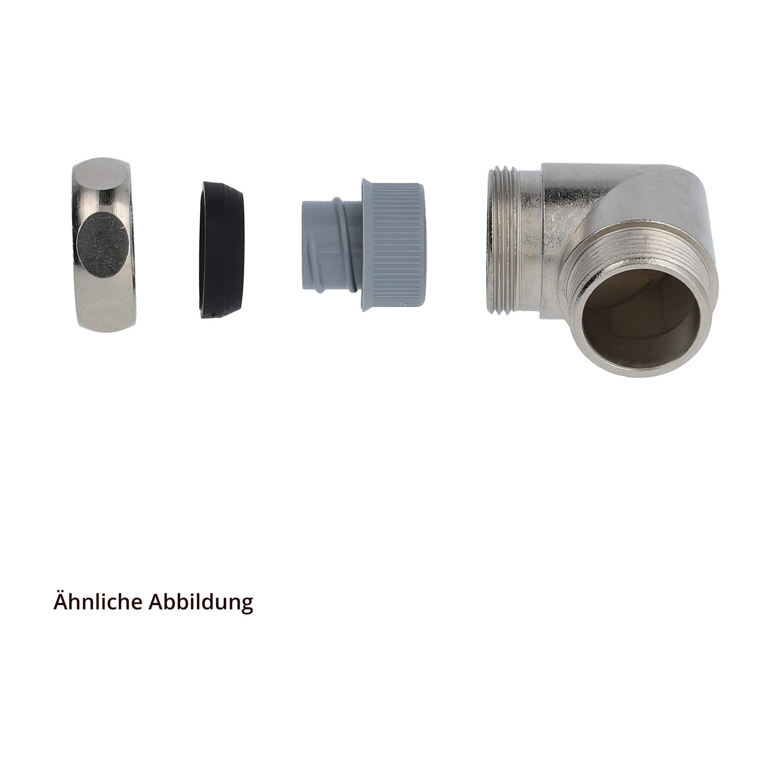 15010230016 Flexa USW-P Metal fitting 90 degree angle Thread PG16x1.41 for Tube outer diameter 21.0 mm for Tube inner diameter 16.0 mm