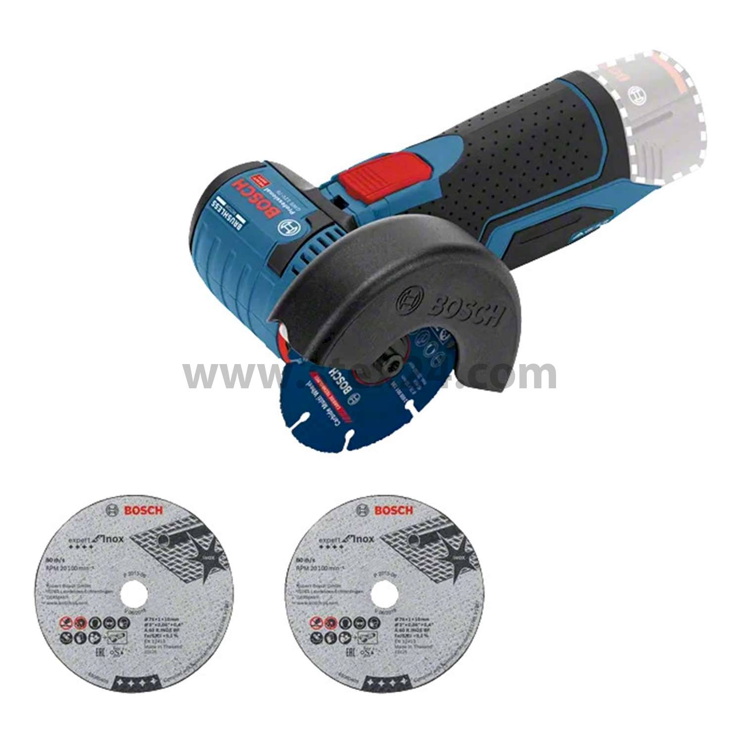 BOSCH Bosch battery angle grinder, GWS 12V-76 76.0 mm x 10.0 mm incl. without battery Battery voltage 12V No-load speed 19500 rpm