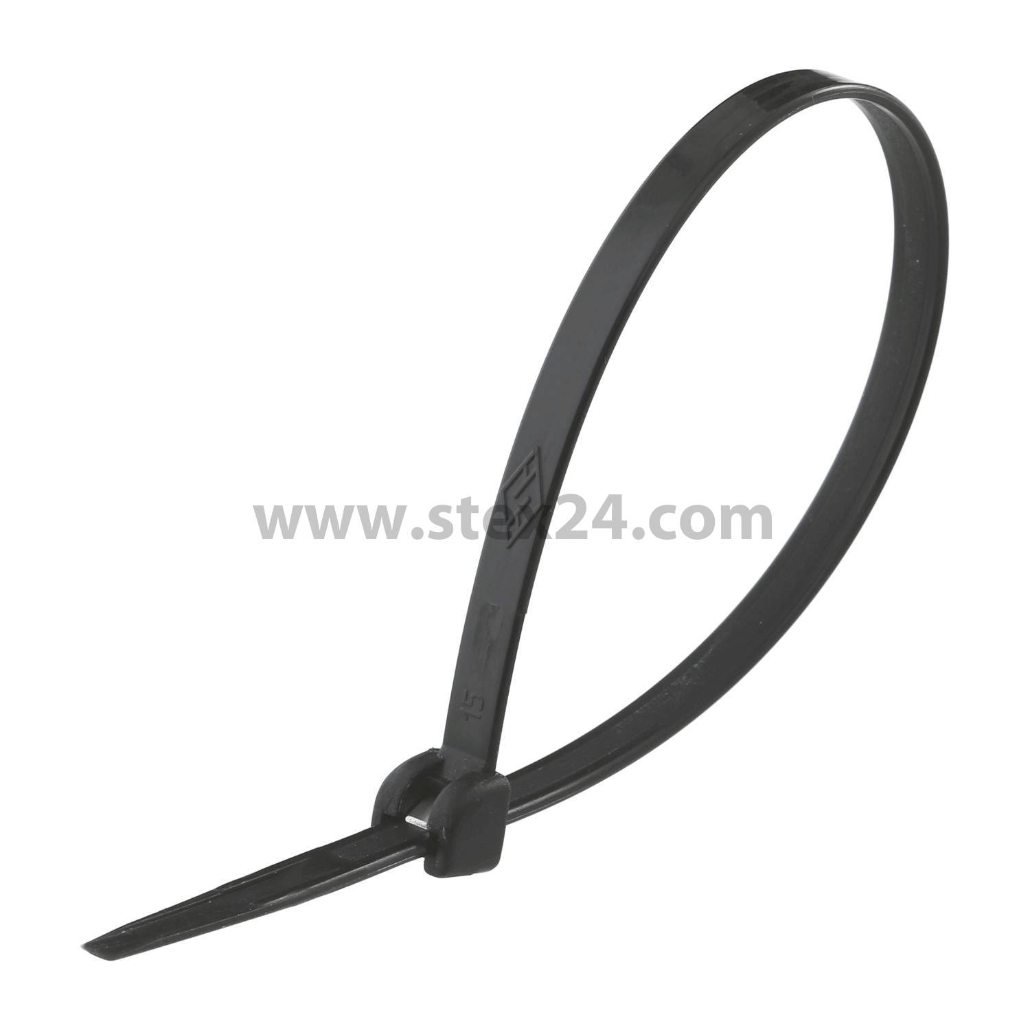 Cable ties for universal use with metal latch PU 100 unit Dimensions L/W/H 360,0mm x 4.5 mm, Colour black