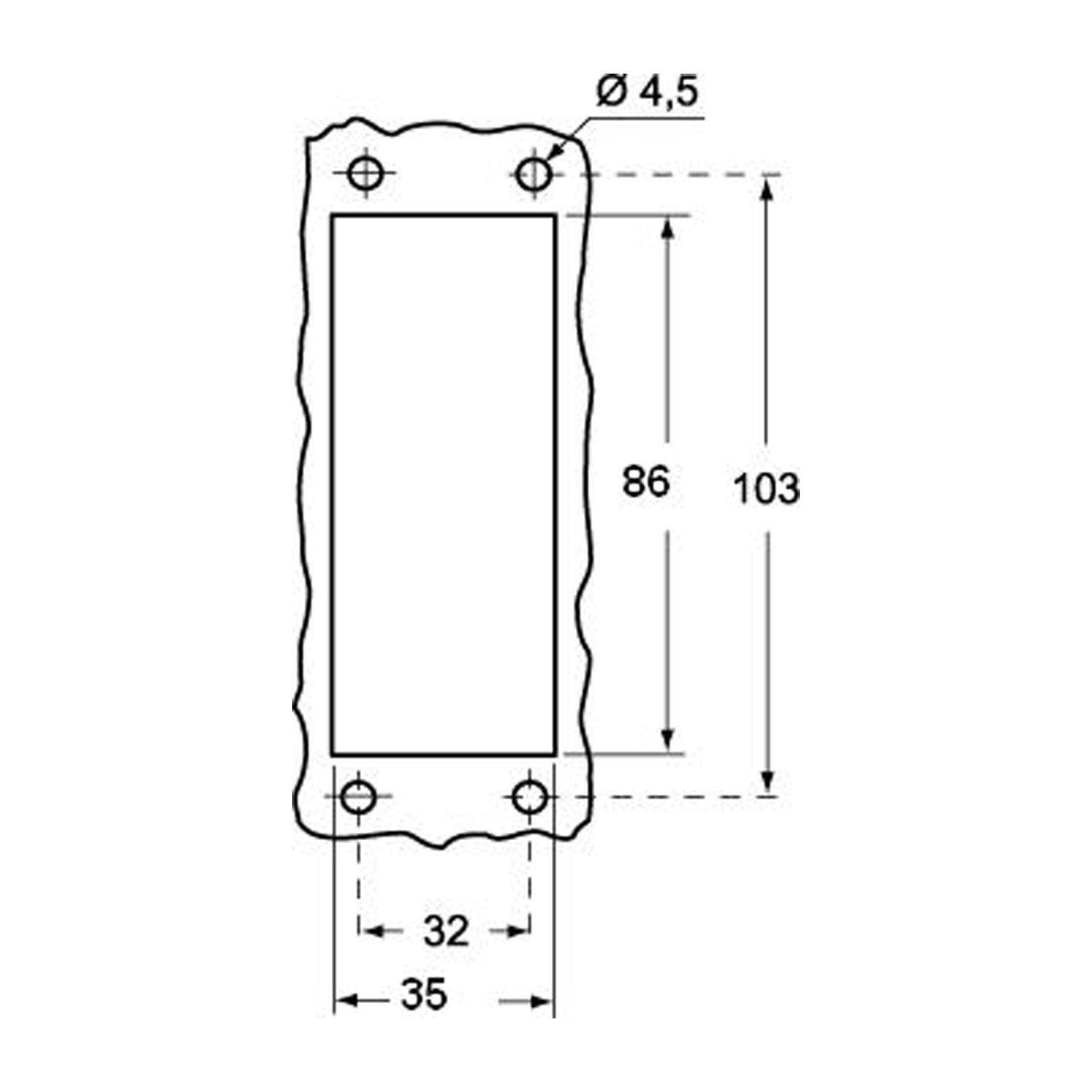 Surface-mounted housing, taille 77.27, T-type plastique, 2 brackets