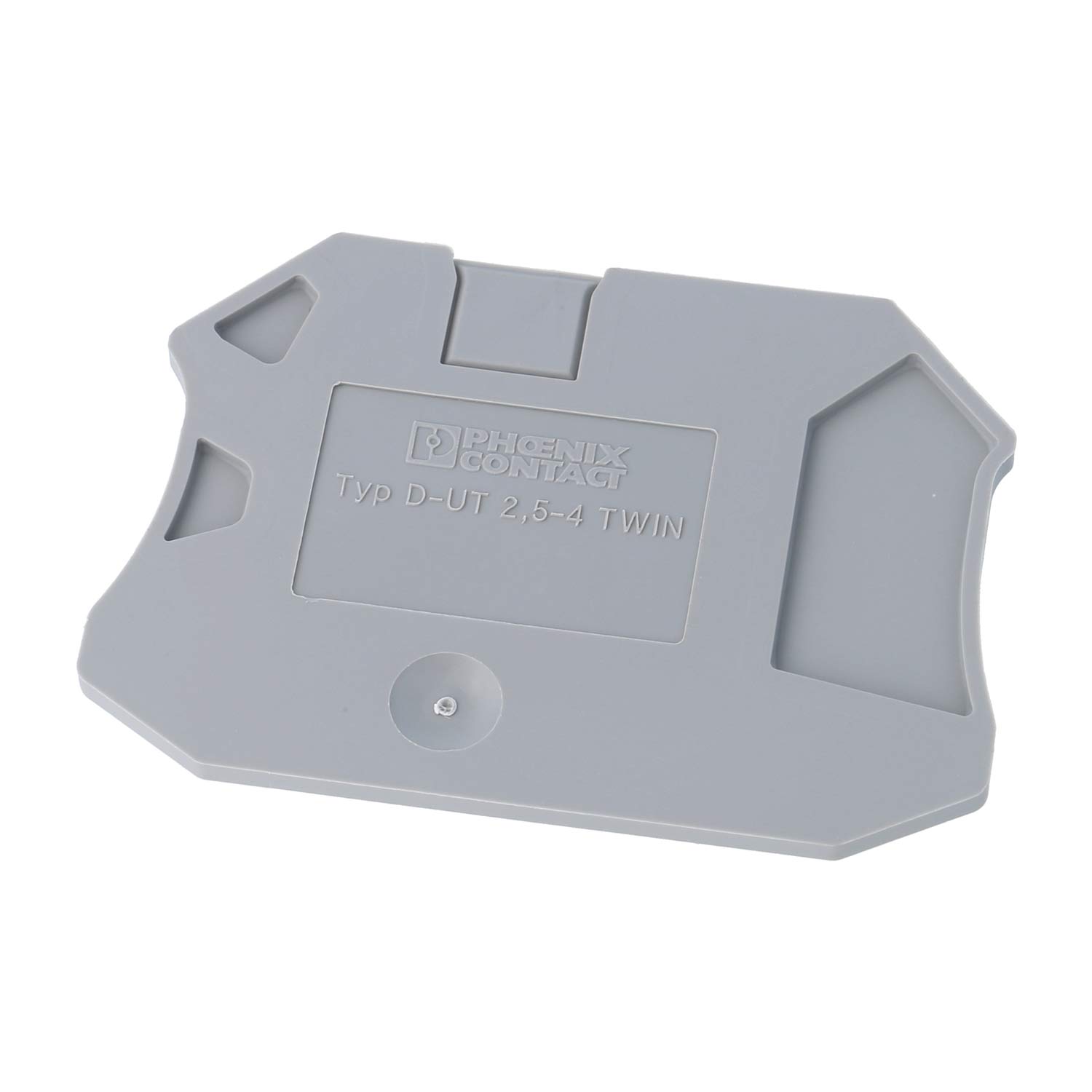 3047141 PHOENIX CONTACT End cover D-UT 2.5/4-TWIN Colour grey, Material Polyamide (PA) suitable for Feed-through terminal UT 2.5-TWIN, UT 4-TWIN