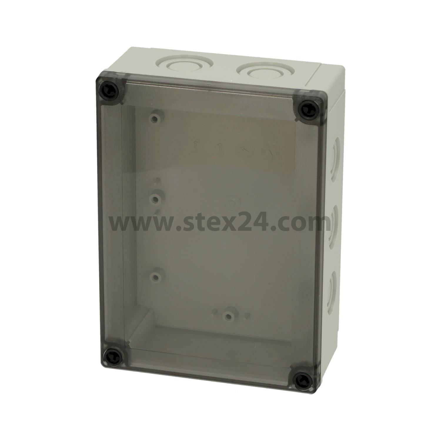 FIBOX Gehäuse mit Dichtung und Deckel, Serie: MNX mit metrischen Vorprägungen, Werkstoff Gehäuse Polycarbonat (PC) Maße L/B/H 180,0mmx130,0mmx60,0mm