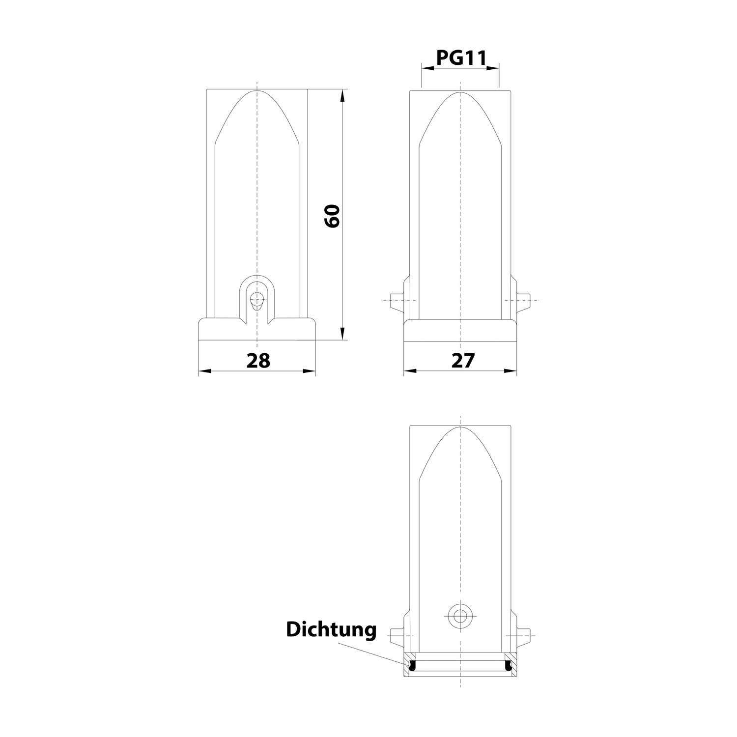 09200031443 Harting Han 3A Hood with glued-in seal, 1xPG11 straight cable outlet, for 1 levers (on the lower part) Screw connection PG11 Clamping range 4.0 mm - 10.0 mm