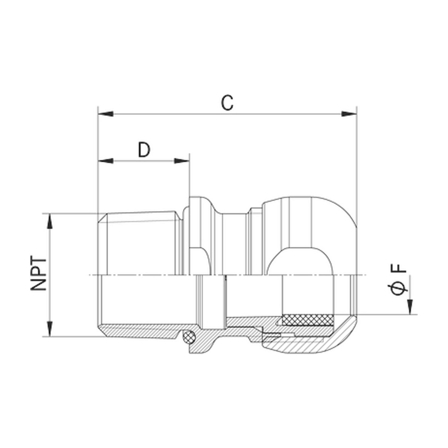 53806780 LAPP-SKINTOP Presse-étoupe en acier inoxydable 1/2 poucex1814 Acier inoxydable (1.4044) Longueur de filetage 15,0 mm